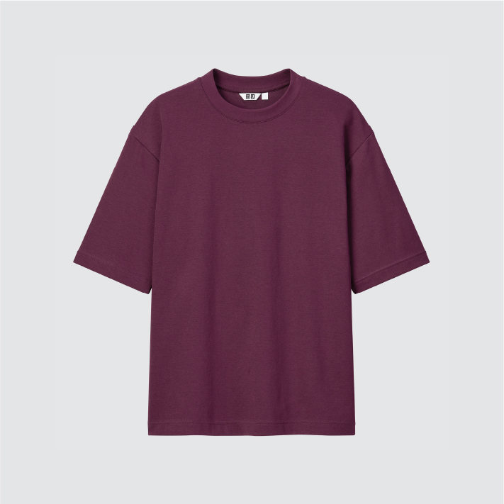 MEN U AIRism Cotton Crew Neck Oversized Half-Sleeve T-Shirt