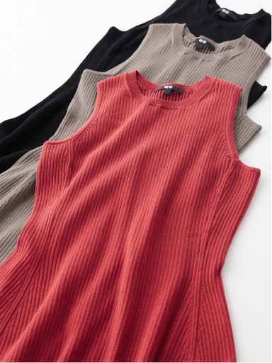 コットンブレンドニットワンピース