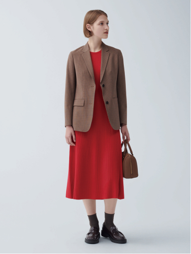 コットンブレンドニットワンピース