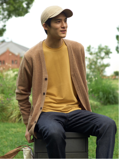 ヒートテックコットンワッフルクルーネックT