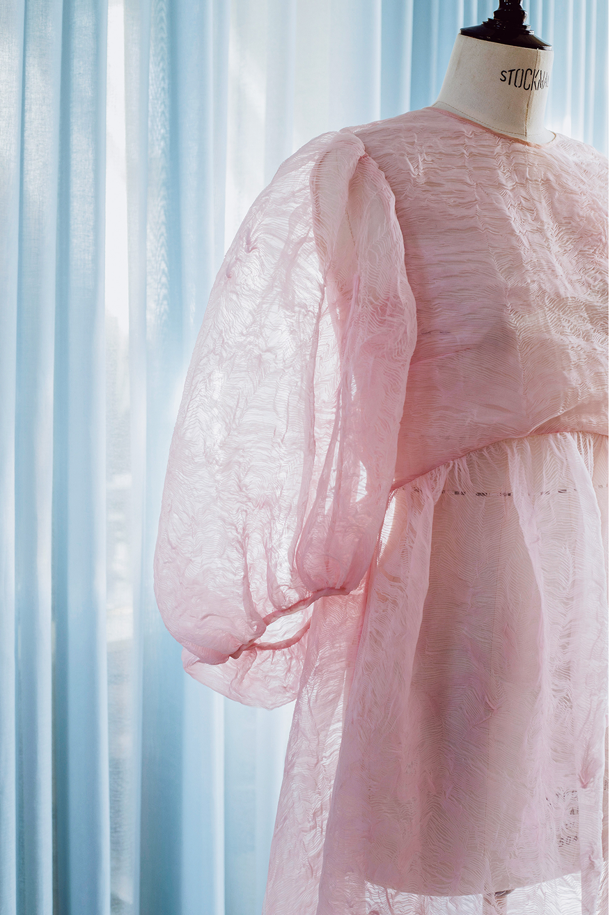 Pink see-through dress