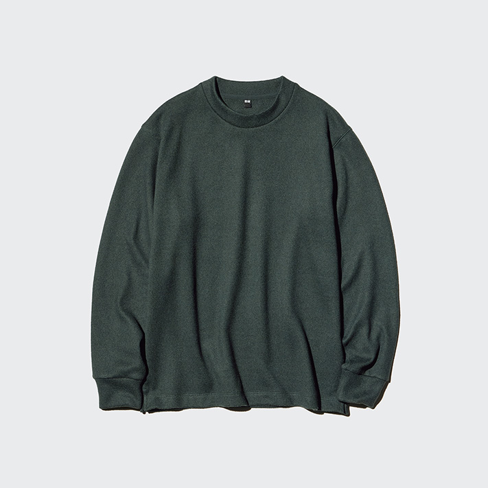 MEN ソフトニットフリースクルーネックT